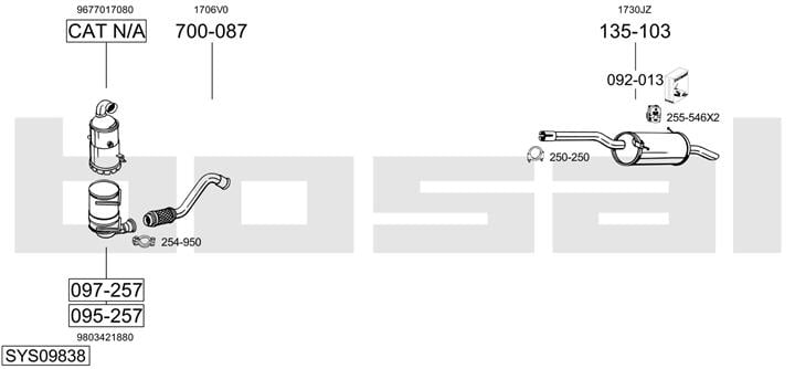 Bosal SYS09838 Система випуску відпрацьованих газів SYS09838: Приваблива ціна - Купити в Україні на EXIST.UA!