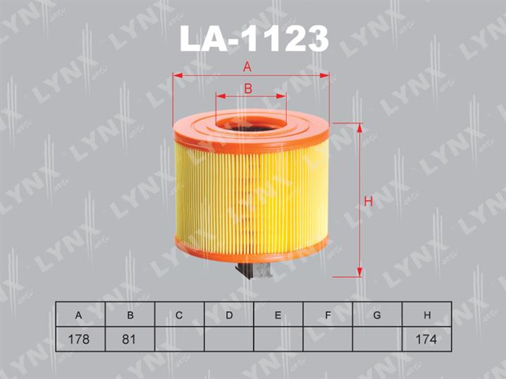 LYNXauto LA-1123 Повітряний фільтр LA1123: Приваблива ціна - Купити в Україні на EXIST.UA!