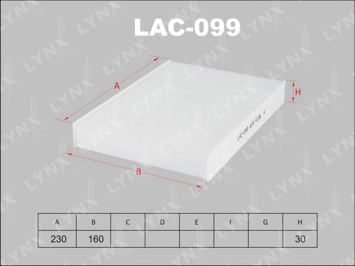 LYNXauto LAC-099 Фільтр салону LAC099: Купити в Україні - Добра ціна на EXIST.UA!