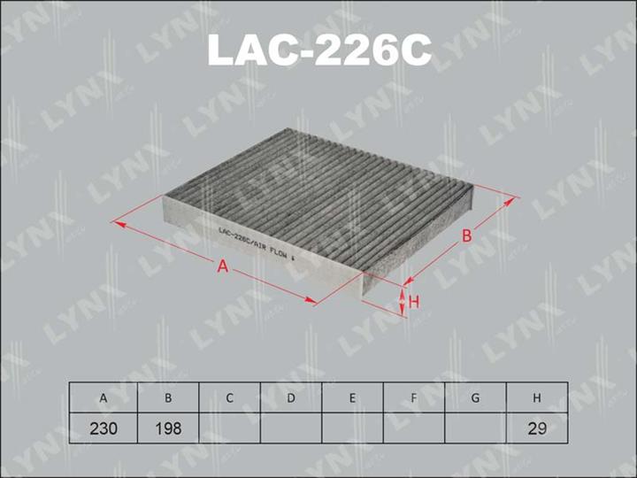LYNXauto LAC-226C Фільтр салону з активованим вугіллям LAC226C: Купити в Україні - Добра ціна на EXIST.UA!