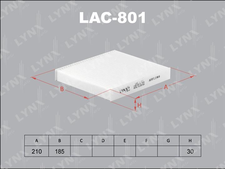 LYNXauto LAC-801 Фільтр салону LAC801: Купити в Україні - Добра ціна на EXIST.UA!
