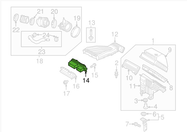 Hyundai/Kia Воздухозаборник – цена 1293 UAH