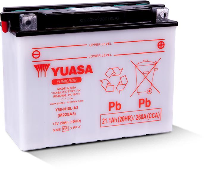 Yuasa Y50-N18L-A3 Акумулятор Yuasa 12В 20Ач 260А(EN) R+ Y50N18LA3: Приваблива ціна - Купити в Україні на EXIST.UA!