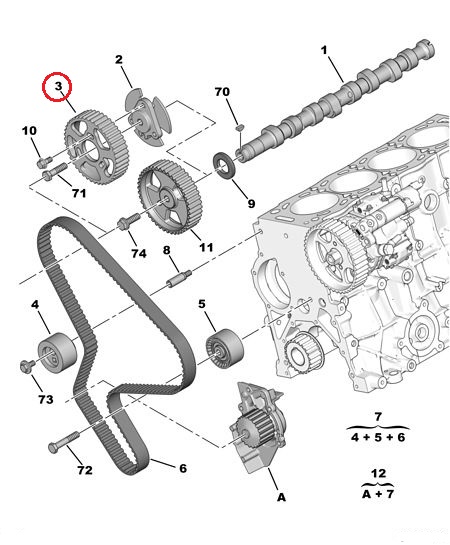 080590 Citroen/Peugeot Шестерня валу розподільчого