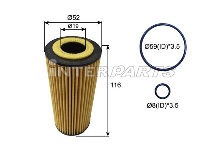 Interparts filter IPEO-842 Фільтр масляний IPEO842: Купити в Україні - Добра ціна на EXIST.UA!