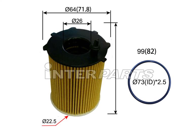 Interparts filter IPEO-885 Фільтр масляний IPEO885: Купити в Україні - Добра ціна на EXIST.UA!