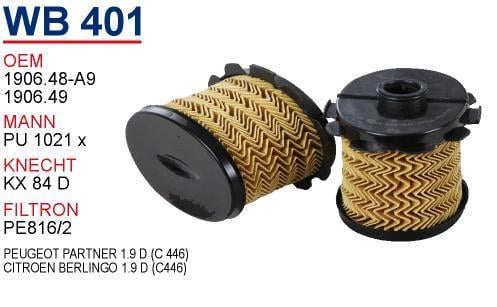 Wunder WB-401 Фільтр палива WB401: Приваблива ціна - Купити в Україні на EXIST.UA!