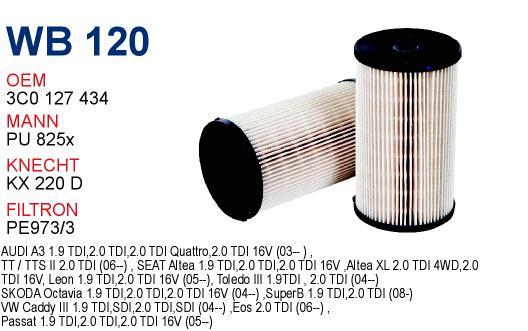Wunder WB-120 Фільтр палива WB120: Купити в Україні - Добра ціна на EXIST.UA!