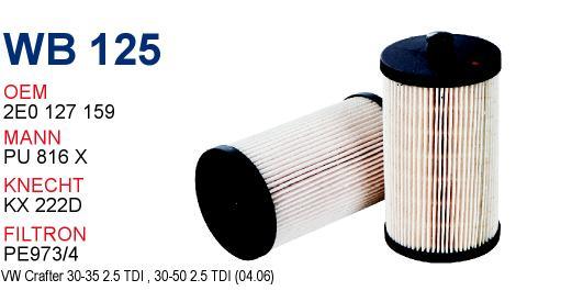 Wunder WB-125 Фільтр палива WB125: Купити в Україні - Добра ціна на EXIST.UA!