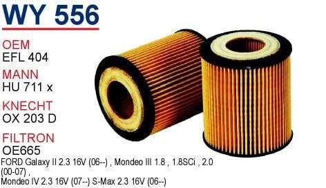 Wunder WY-556 Фільтр масляний WY556: Купити в Україні - Добра ціна на EXIST.UA!