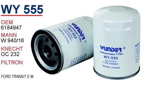 Wunder WY-555 Фільтр масляний WY555: Приваблива ціна - Купити в Україні на EXIST.UA!
