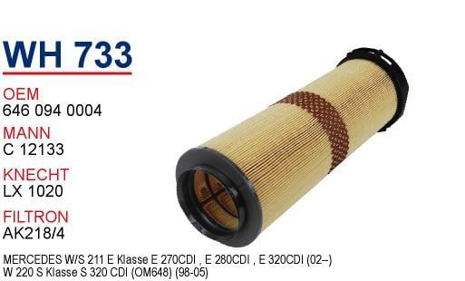 Wunder WH-733 Повітряний фільтр WH733: Приваблива ціна - Купити в Україні на EXIST.UA!