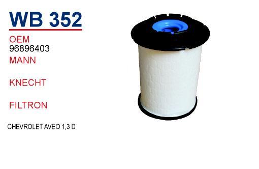 Wunder WB 352 Фільтр палива WB352: Приваблива ціна - Купити в Україні на EXIST.UA!