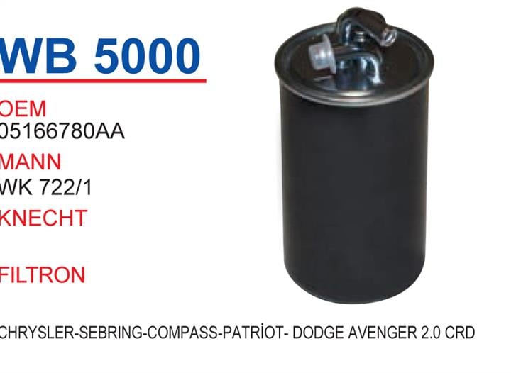 Wunder WB 5000 Фільтр палива WB5000: Приваблива ціна - Купити в Україні на EXIST.UA!