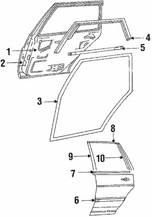 321837477 VAG Молдинг стекла двери