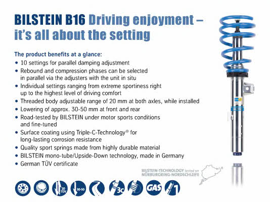 BIL007062 Bilstein Комплект ходової частини, пружини амортизатори
