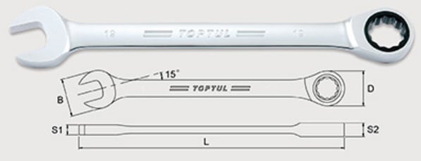 Toptul AOAF1313 Ключ комбінований з тріскачкою 13мм AOAA1313 AOAF1313: Купити в Україні - Добра ціна на EXIST.UA!