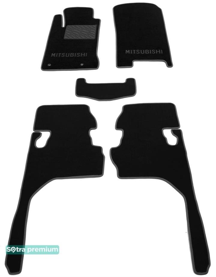 Килимки в салон авто Mitsubishi L200 (Мітсубісі Л200): 06553CHBLACK Sotra Килимки салону Sotra двошарові чорні для Mitsubishi L200 (2005-2015), комплект