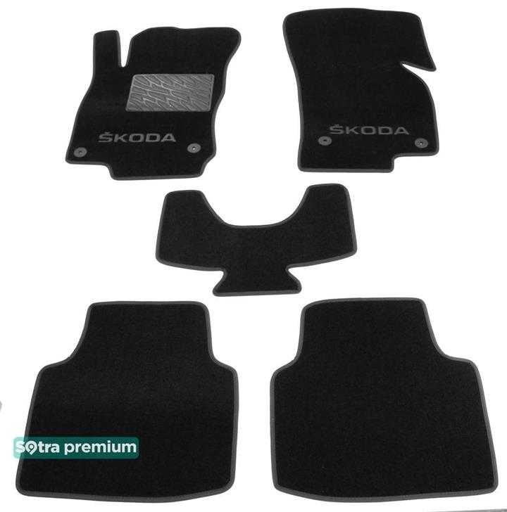 Sotra 08705-CH-BLACK Килимки салону Sotra двошарові чорні для Skoda Superb (2015-), комплект 08705CHBLACK: Купити в Україні - Добра ціна на EXIST.UA!