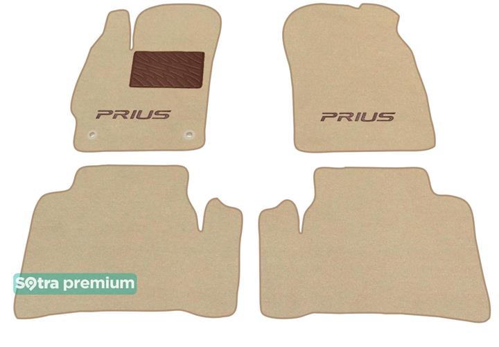 08710CHBEIGE Sotra Коврики салона Sotra двухслойные бежевые для Toyota Prius (2012-2015), комплект