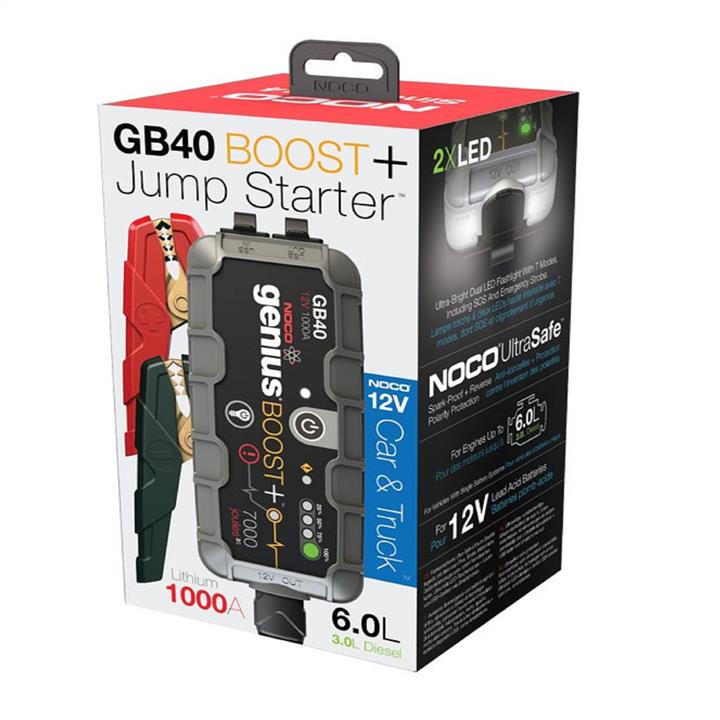 Noco Пусковий пристрій NOCO BOOST PLUS GB40 12V 1000A, UltraSafe Lithium, USB Power Bank (6л бензин&#x2F;3л дизель) – ціна 9880 UAH