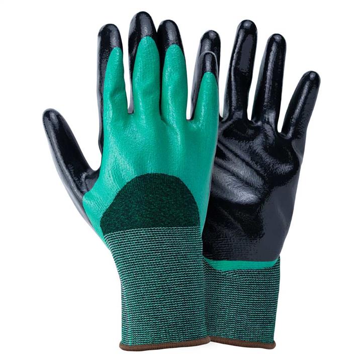 Sigma 9443591 Перчатки трикотажные с двойным нитриловым покрытием р.9 (зелено-черные, манжет) 9443591: Купить в Украине - Отличная цена на EXIST.UA!