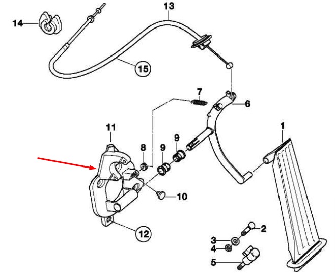 Кронштейн педали акселератора BMW 35 41 1 163 877