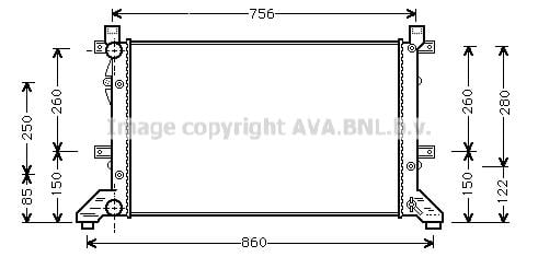 AVA VNA2155 Радиатор охлаждения двигателя VNA2155: Отличная цена - Купить в Украине на EXIST.UA! VNA2155 AVA Радиатор охлаждения двигателя