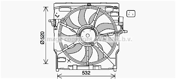 AVA BW7563 Вентилятор, система охолодження двигуна BW7563: Купити в Україні - Добра ціна на EXIST.UA!
