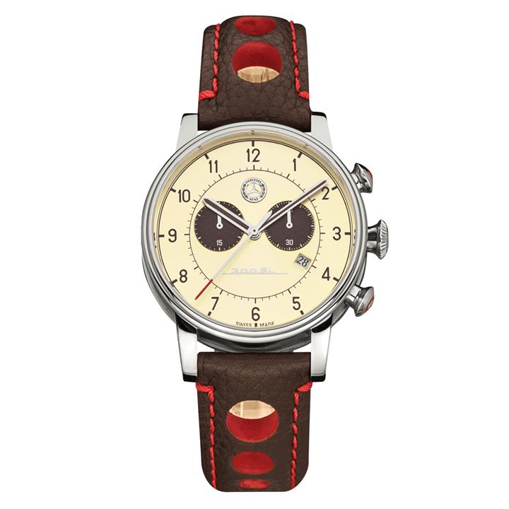 Mercedes B6 6 04 1615 Чоловічий наручний годинник Mercedes-Benz Men’s Chronograph Watch, Classic 300 SL, beige/brown/red B66041615: Купити в Україні - Добра ціна на EXIST.UA!