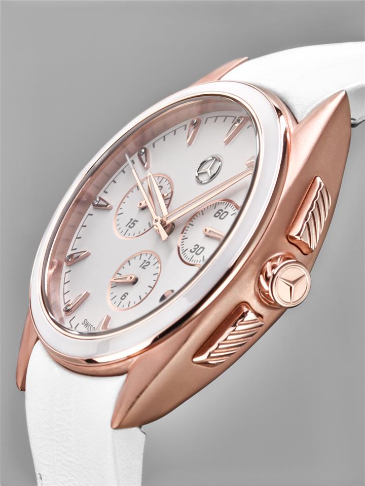Жіночий наручний годинник Mercedes-Benz Women&#39;s Chronograph Watch, Sport Fashion, pink gold&#x2F;white Mercedes B6 6 95 4170