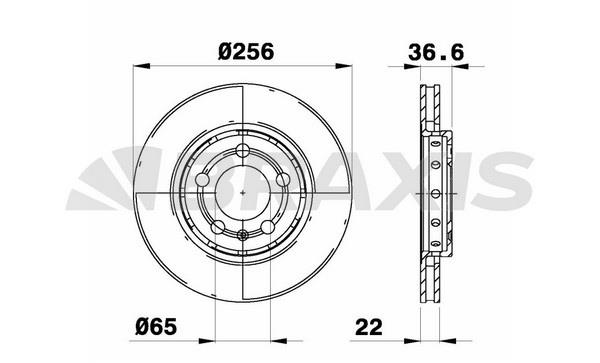 Braxis AE0529 Диск гальмівний задній вентильований AE0529: Купити в Україні - Добра ціна на EXIST.UA!