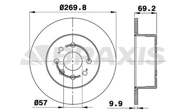 Braxis AE0321 Диск гальмівний задній невентильований AE0321: Купити в Україні - Добра ціна на EXIST.UA!