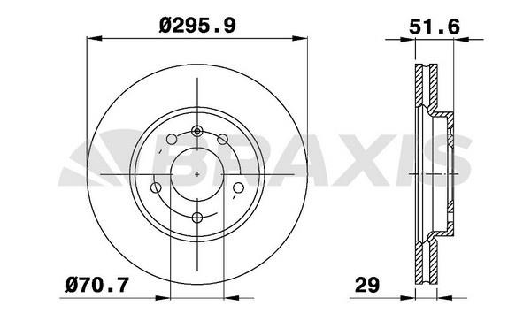 Braxis AE0266 Диск гальмівний передній вентильований AE0266: Купити в Україні - Добра ціна на EXIST.UA!