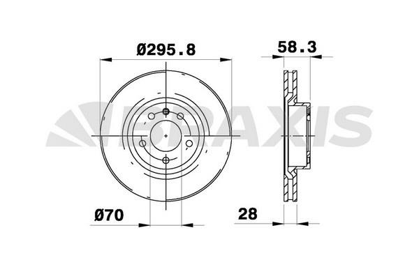 Braxis AE0259 Диск гальмівний передній вентильований AE0259: Купити в Україні - Добра ціна на EXIST.UA!