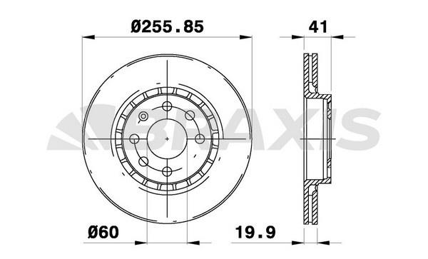 Braxis AE0206 Диск гальмівний передній вентильований AE0206: Купити в Україні - Добра ціна на EXIST.UA!