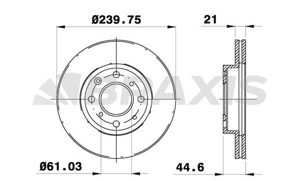 Braxis AE0190 Диск гальмівний передній вентильований AE0190: Купити в Україні - Добра ціна на EXIST.UA!