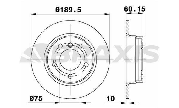 Braxis AE0146 Диск гальмівний задній невентильований AE0146: Купити в Україні - Добра ціна на EXIST.UA!