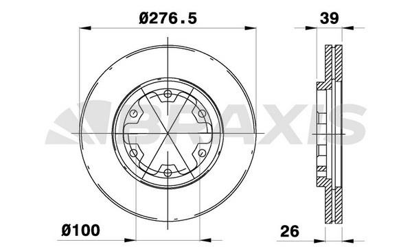 Braxis AE0130 Диск гальмівний передній вентильований AE0130: Купити в Україні - Добра ціна на EXIST.UA!