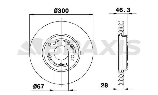 Braxis AE0112 Диск гальмівний передній вентильований AE0112: Купити в Україні - Добра ціна на EXIST.UA!