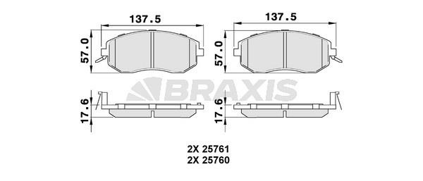 Braxis AB0491 Гальмівні колодки, комплект AB0491: Купити в Україні - Добра ціна на EXIST.UA!