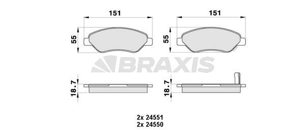 Braxis AB0434 Гальмівні колодки, комплект AB0434: Купити в Україні - Добра ціна на EXIST.UA!