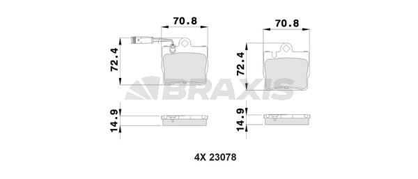 Braxis AB0361 Гальмівні колодки, комплект AB0361: Купити в Україні - Добра ціна на EXIST.UA!