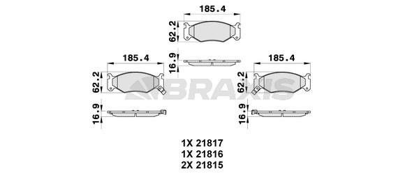 Braxis AB0326 Гальмівні колодки, комплект AB0326: Купити в Україні - Добра ціна на EXIST.UA!