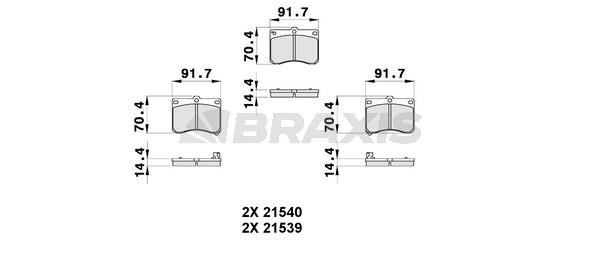 Braxis AB0323 Гальмівні колодки, комплект AB0323: Купити в Україні - Добра ціна на EXIST.UA!