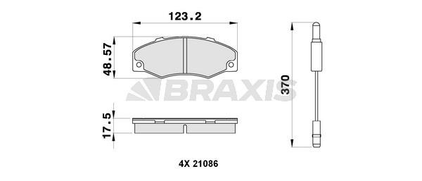 Braxis AB0297 Гальмівні колодки, комплект AB0297: Купити в Україні - Добра ціна на EXIST.UA!
