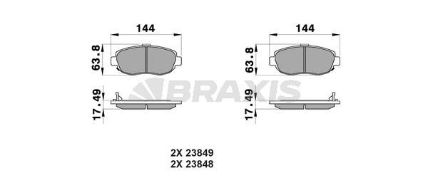 Braxis AB0248 Гальмівні колодки, комплект AB0248: Купити в Україні - Добра ціна на EXIST.UA!