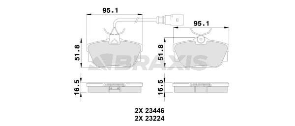 Braxis AB0229 Гальмівні колодки, комплект AB0229: Купити в Україні - Добра ціна на EXIST.UA!