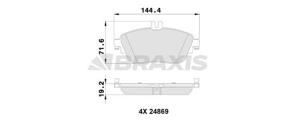 Braxis AB0219 Гальмівні колодки, комплект AB0219: Купити в Україні - Добра ціна на EXIST.UA!