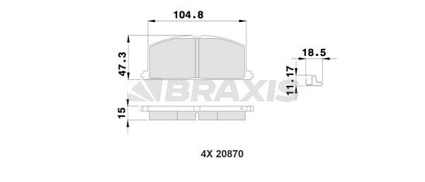 Braxis AB0215 Гальмівні колодки, комплект AB0215: Купити в Україні - Добра ціна на EXIST.UA!